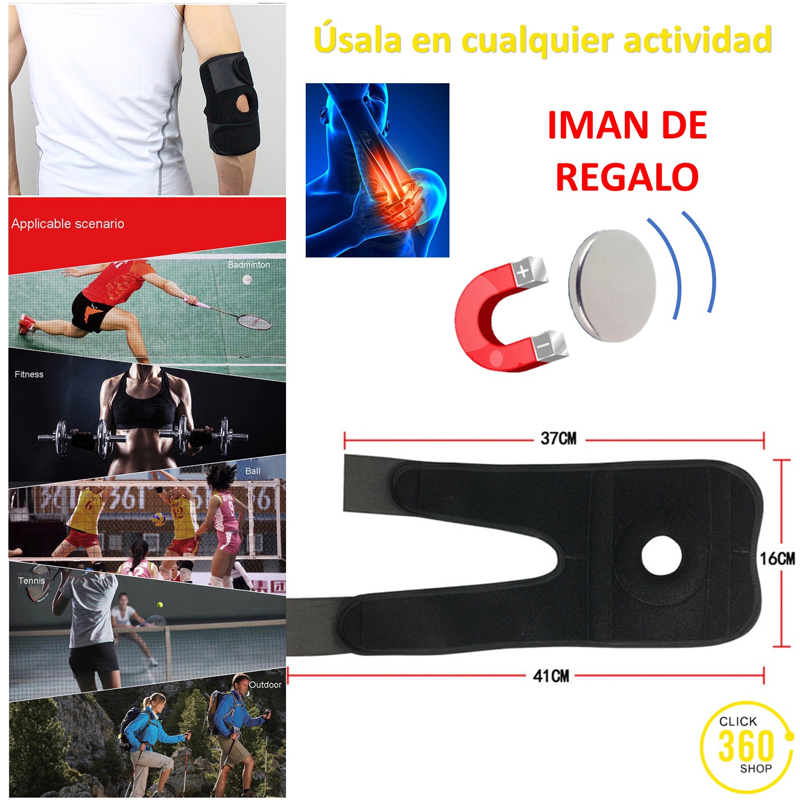 Codera Deportiva Unitalla Ajustable De Compresion Con Iman