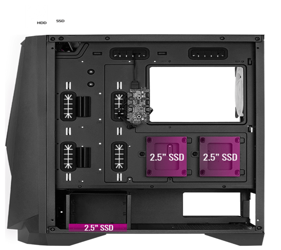 GAB AEROCOOL VISOR CRIST TEMP,BLACK ARGB,E-ATX