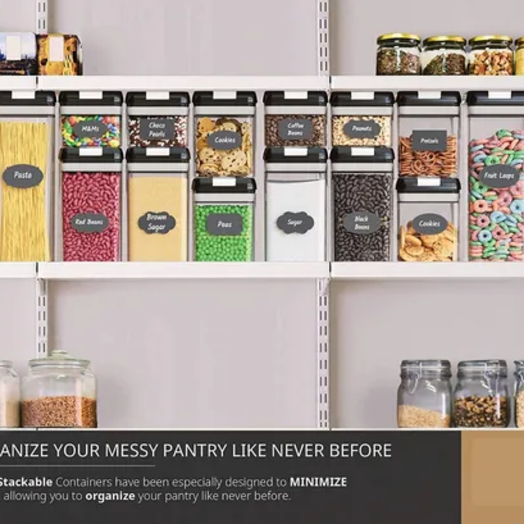 Set De 7 Contenedores Para Cocina Con Tapa Hermética