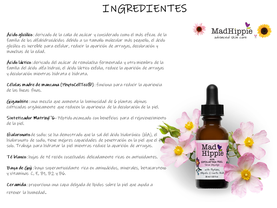 Mad Hippie Suero Exfoliantes Con Ácido Hialurónico (Aha Exfoliating peel)