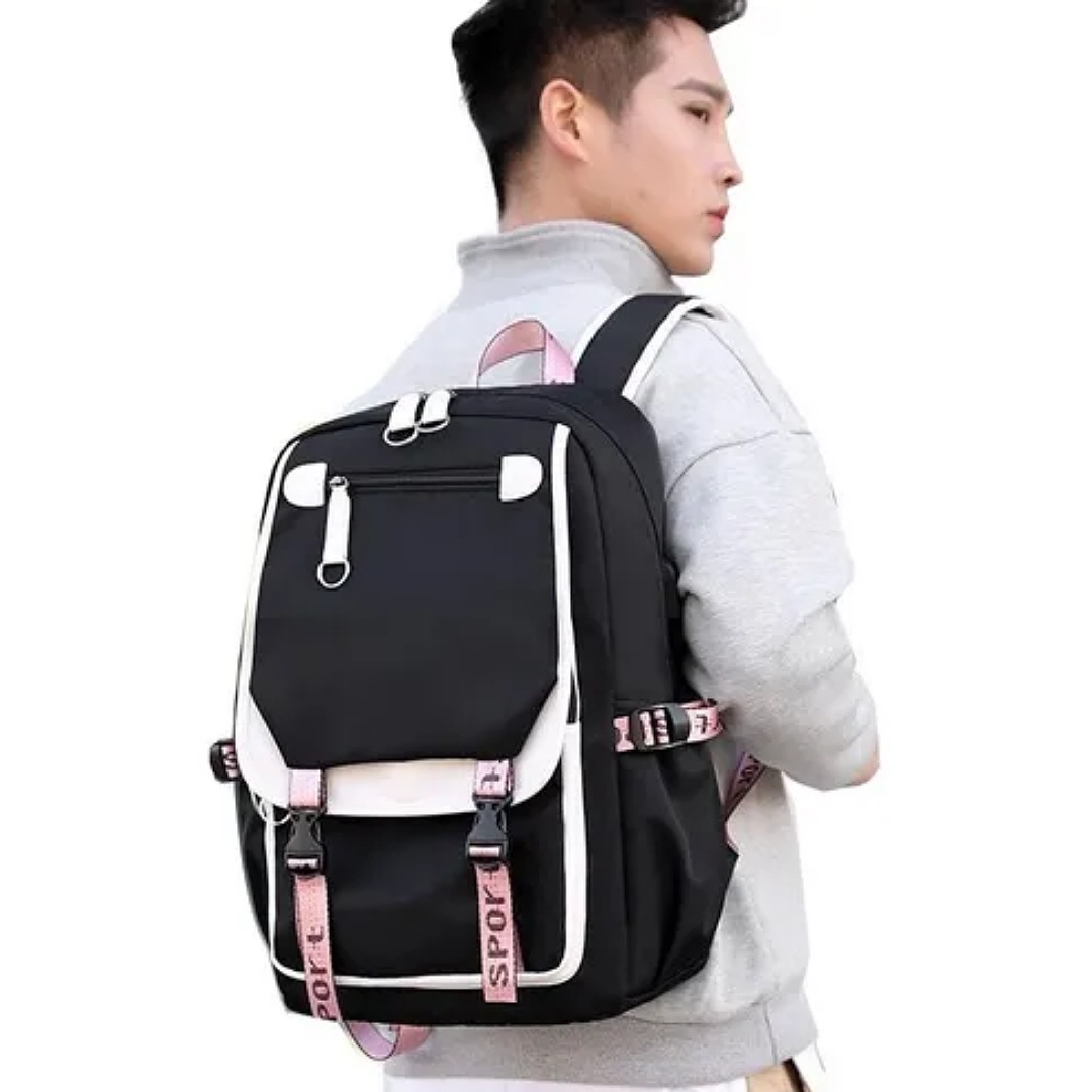 Mochila Kawaii Estilo Coreano Juvenil Con Puerto Usb