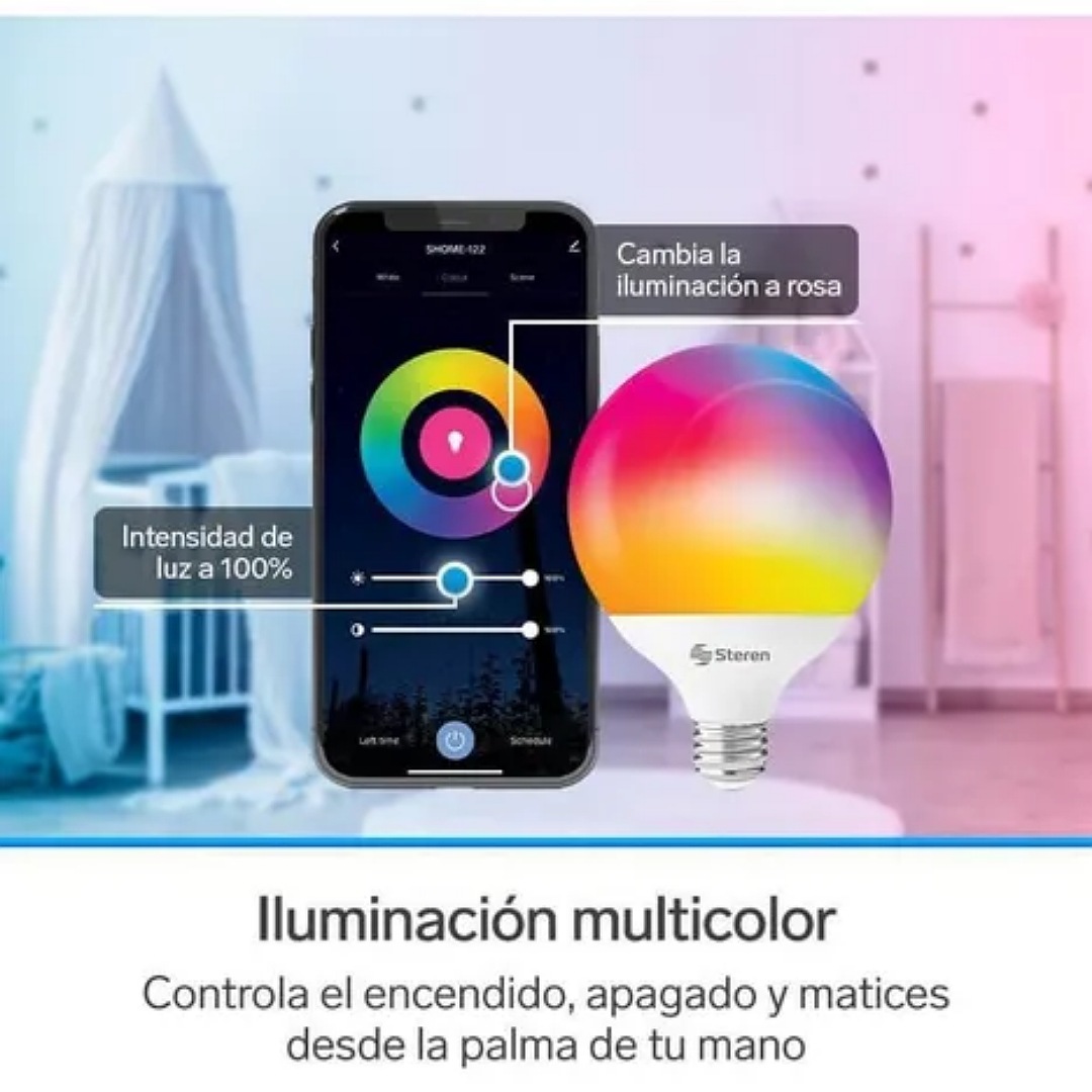 Steren Shome-122 Foco Led Wi-fi Multicolor, 15 W