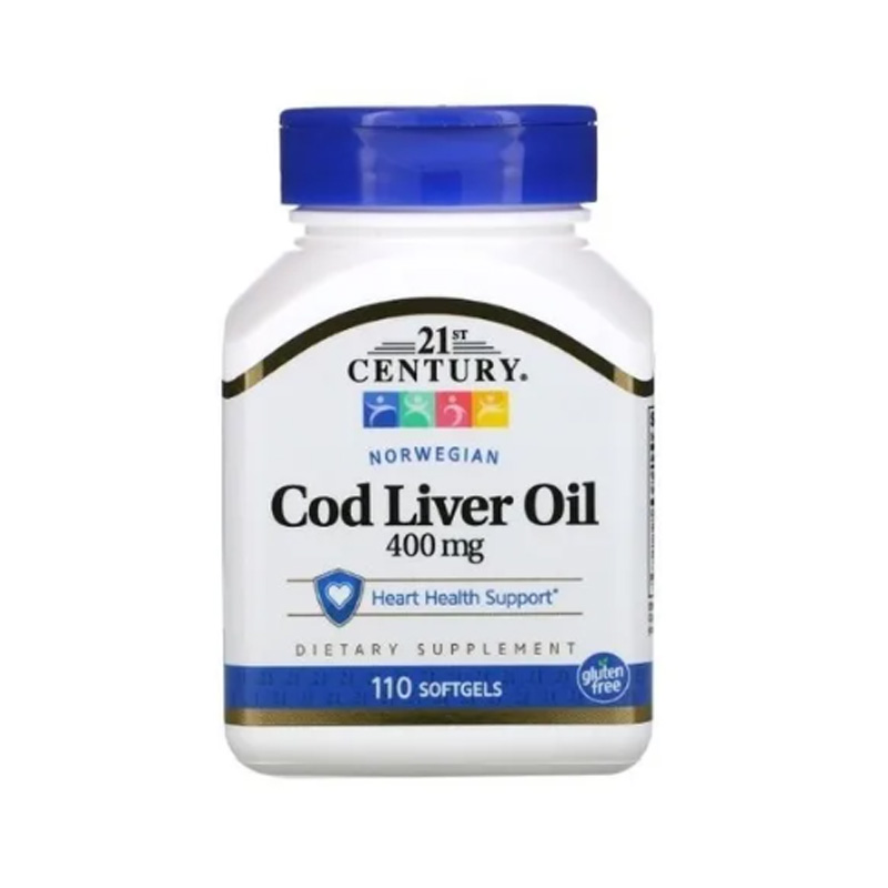 Aceite De Higado 400mg 21st Century 110caps + Vitamina A y Vitamina D3 