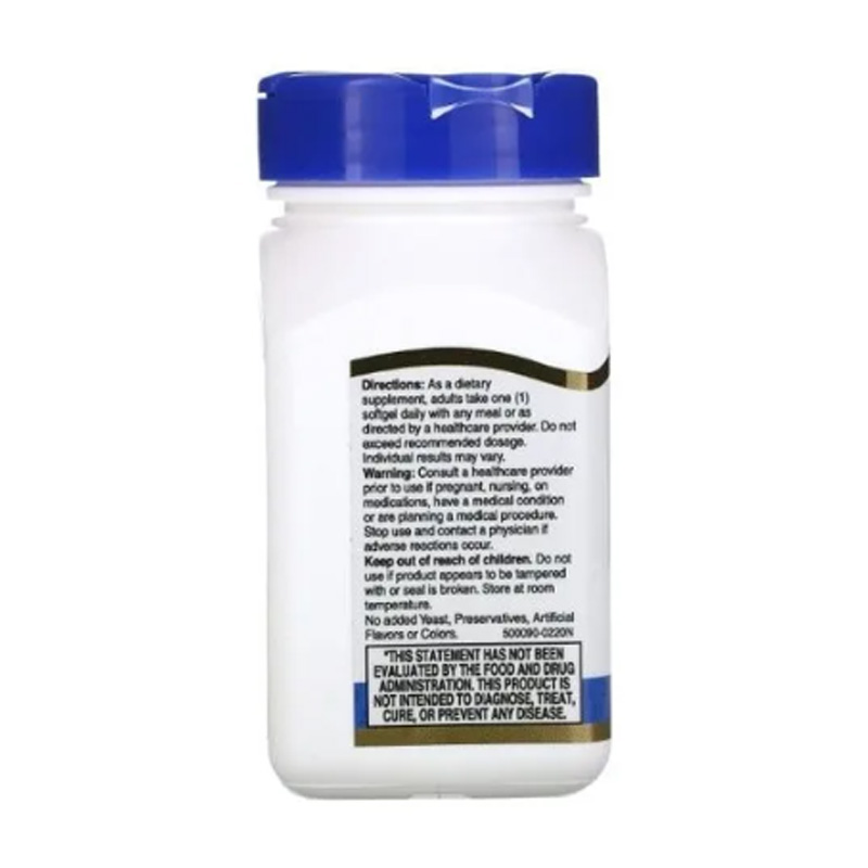 Aceite De Higado 400mg 21st Century 110caps + Vitamina A y Vitamina D3 