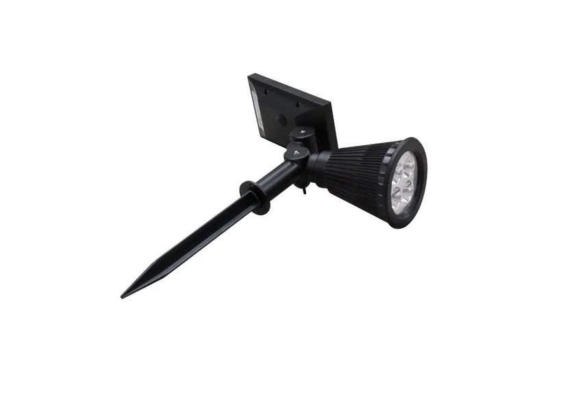 Lampara Led 4w Panel Solar Jardin Estaca Luz Amarilla Exterior