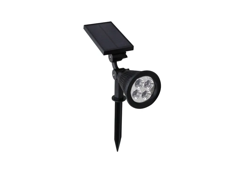 Lampara Led 4w Panel Solar Jardin Estaca Luz Amarilla Exterior