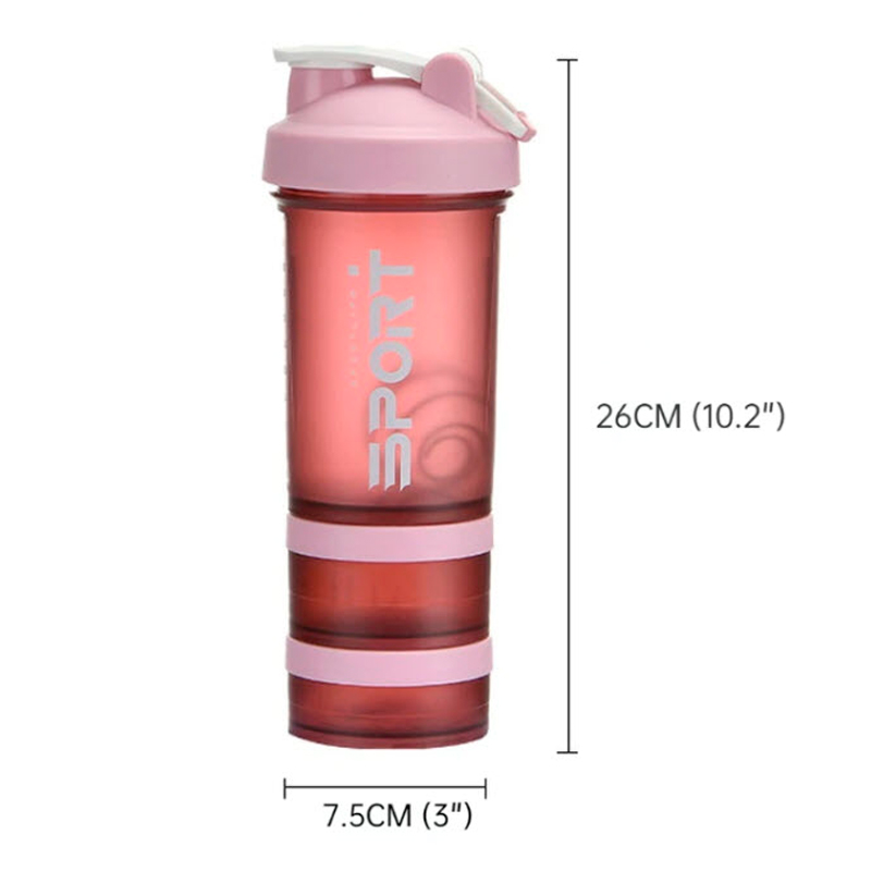 Shaker Vaso Mezclador Proteina compartimentos 3007