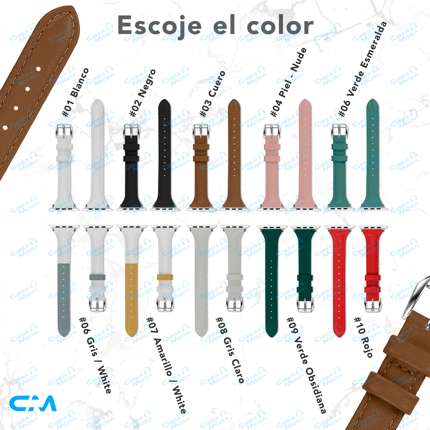 Correa Para Smartwatch Cuero Piel Compatible Con Apple Watch