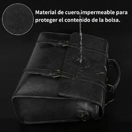 Maletin Porta Laptop 15.6 Pulgadas De Cuero Negro