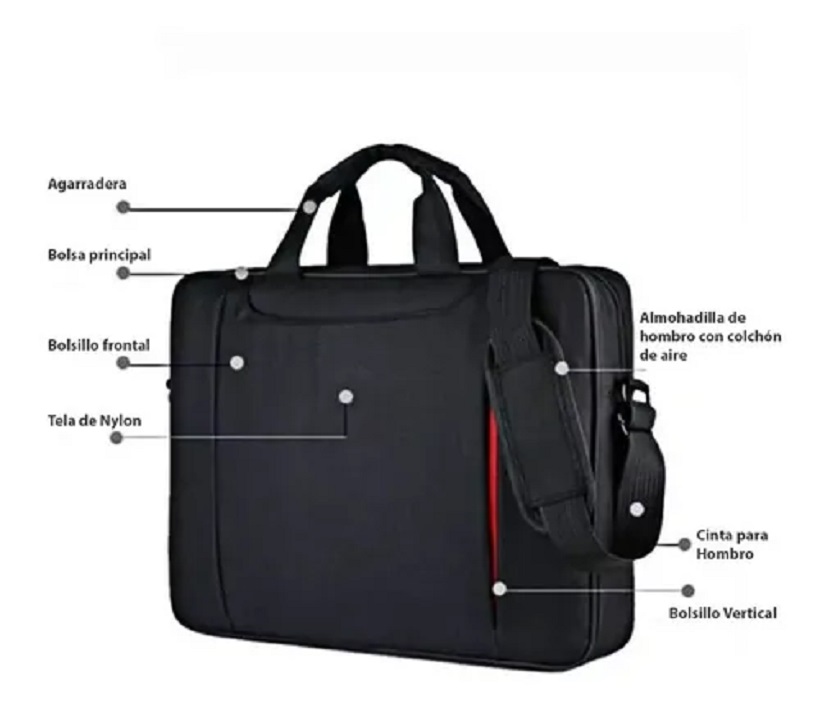 Maletín Portafolio Laptop 15.6 Pulgadas Negro