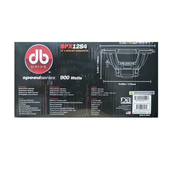 SUBWOOFER DB DRIVE DE 12 SPX12S4 900 WATTS