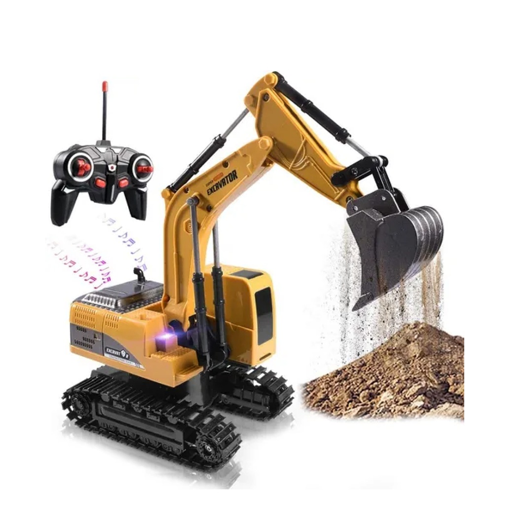 Excavadora Control Remoto 1:24 Rc Juguete 6canal Niños Metal