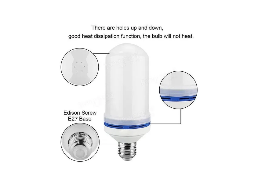 Foco Led 5w Flama Vela Decorativa Con Movimiento Entrada E27