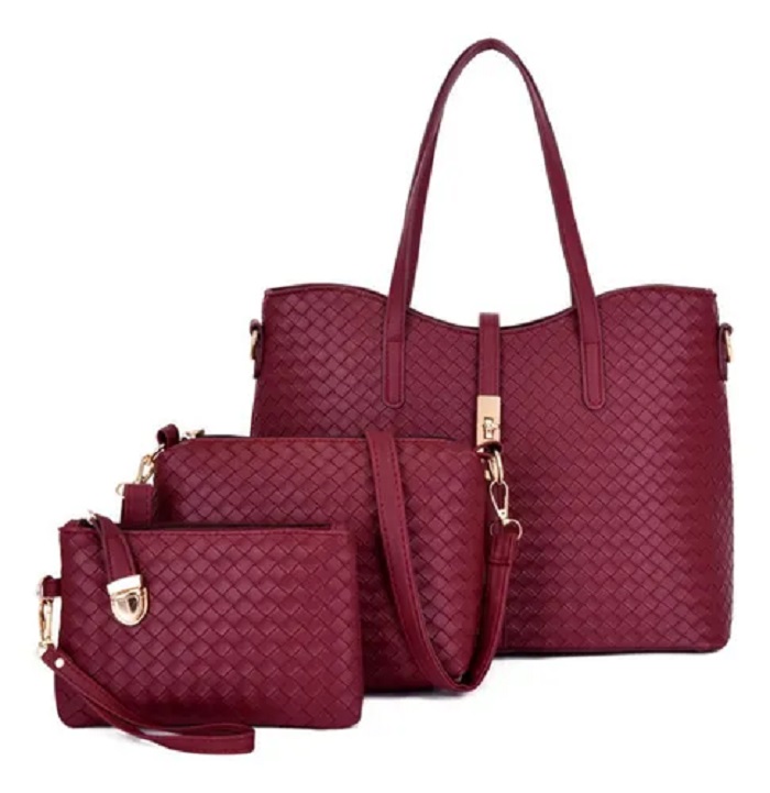 3 Bolso de Dama Diseño Tejido Rojo