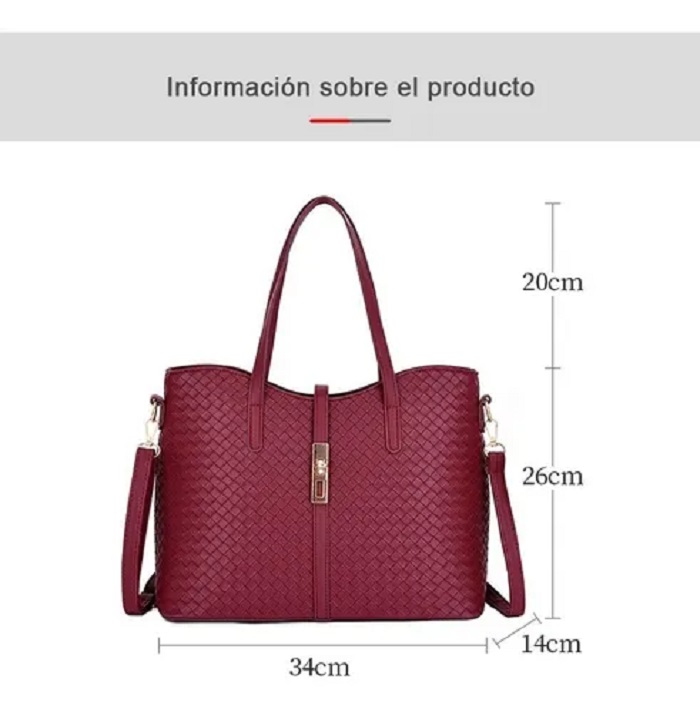 3 Bolso de Dama Diseño Tejido Rojo