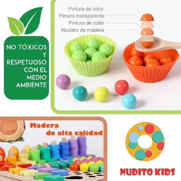 Juguete Educativo Madera Con Numeros