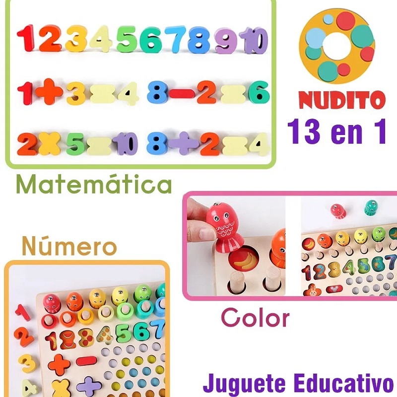 Juguete Educativo Madera Con Numeros