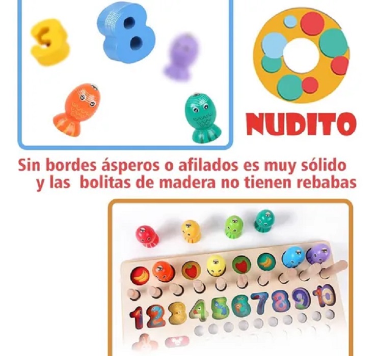 Juguete Educativo Madera Con Numeros