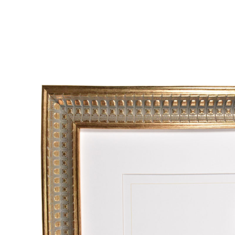 Marco para Titulo Profesional PASPARTU FRAMES  Color Dorado con cristal y Marialuisa Blanca 28x38 cm