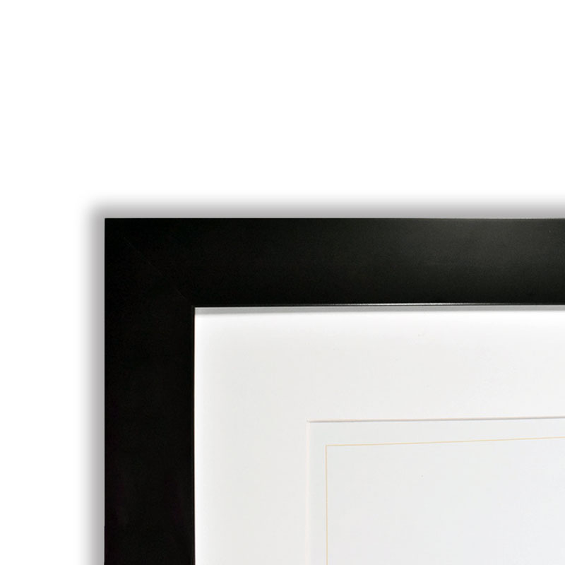 Marco para Titulo Profesional PASPARTU FRAMES Color Negro con cristal y Marialuisa Blanca 28x38 cm
