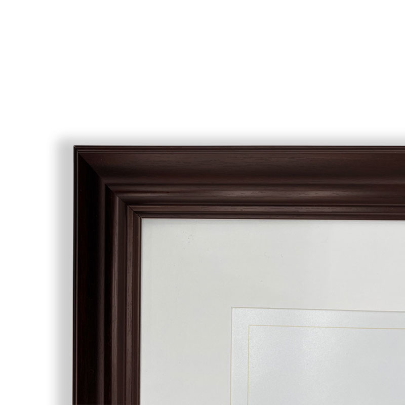 Marco para Titulo Profesional PASPARTU FRAMES  Color Caoba con cristal y Marialuisa Blanca 28x38 cm