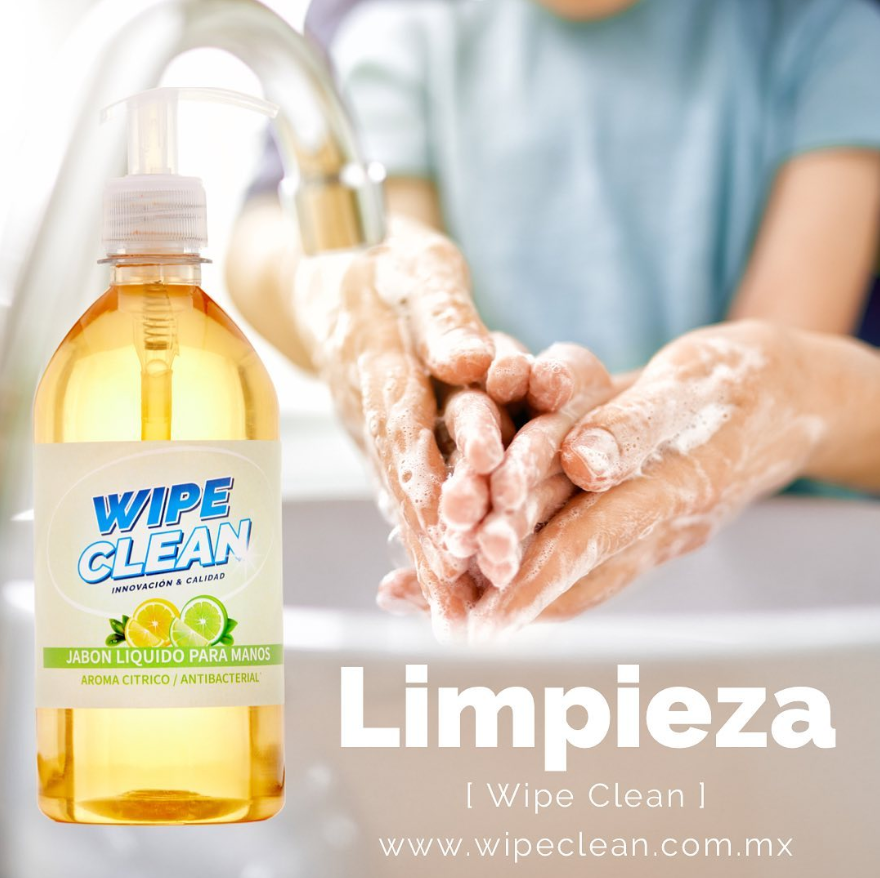 JABÓN MANOS HUMECTANTE WIPE CLEAN AROMA CÍTRICO 500 ml.