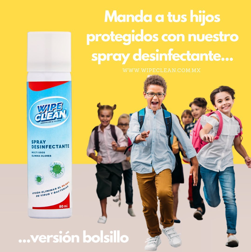 Spray desinfectante Wipe Clean multiusos de bolsillo 80 ml