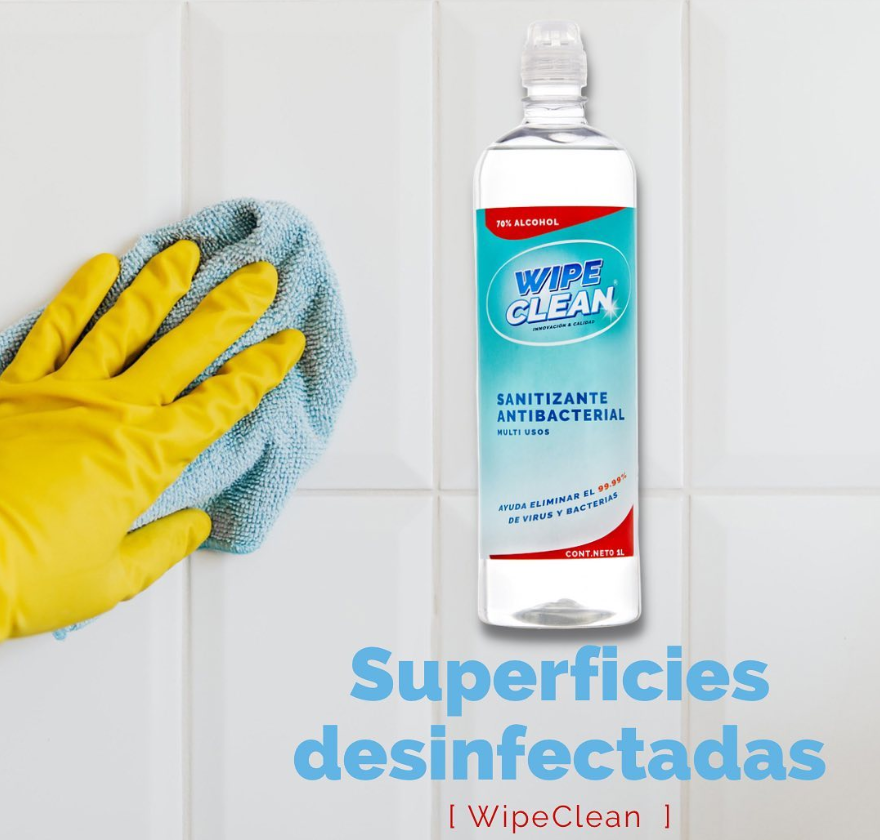 Sanitizante A multiusos Wipe Clean para todo tipo de superficie 1 lt.