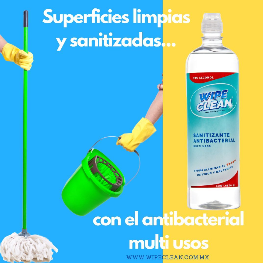 Sanitizante A multiusos Wipe Clean para todo tipo de superficie 1 lt.