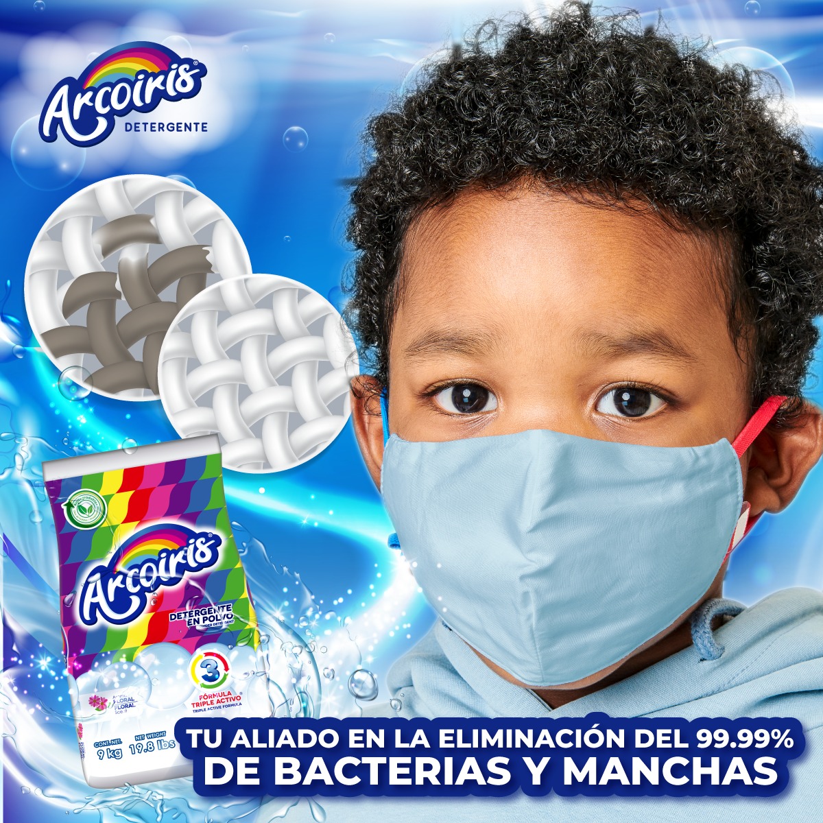 Detergente En Polvo Arcoiris 000700294 De 9Kg. SMS