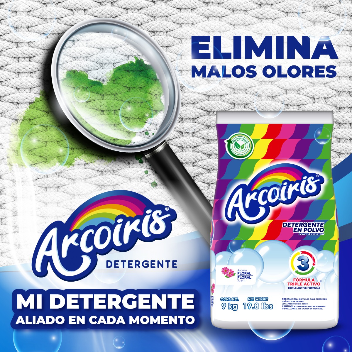Detergente En Polvo Arcoiris 000700294 De 9Kg. SMS
