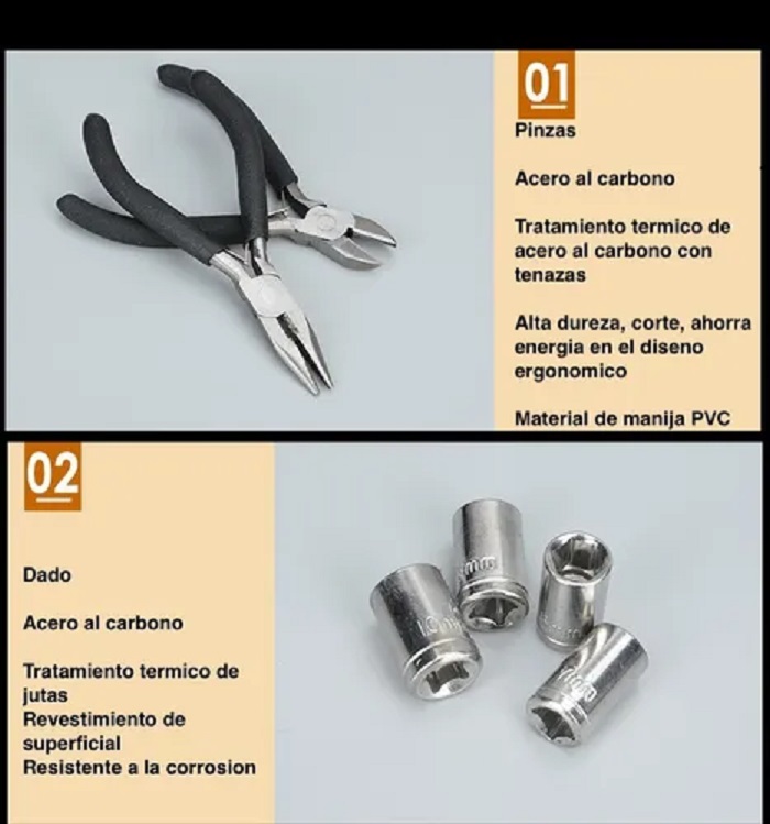 Juego De Herramientas Portátil 24 Pzs C/pinza Dado Estrella