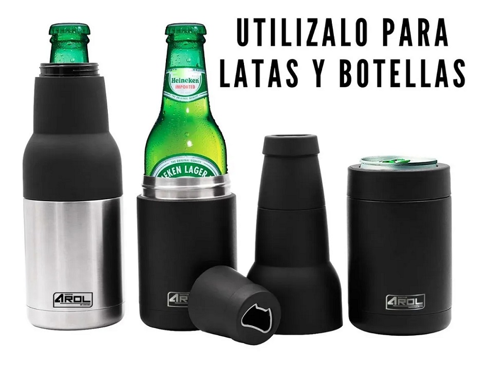 Termo De Acero Inoxidable Portabotellas Y Portalatas 