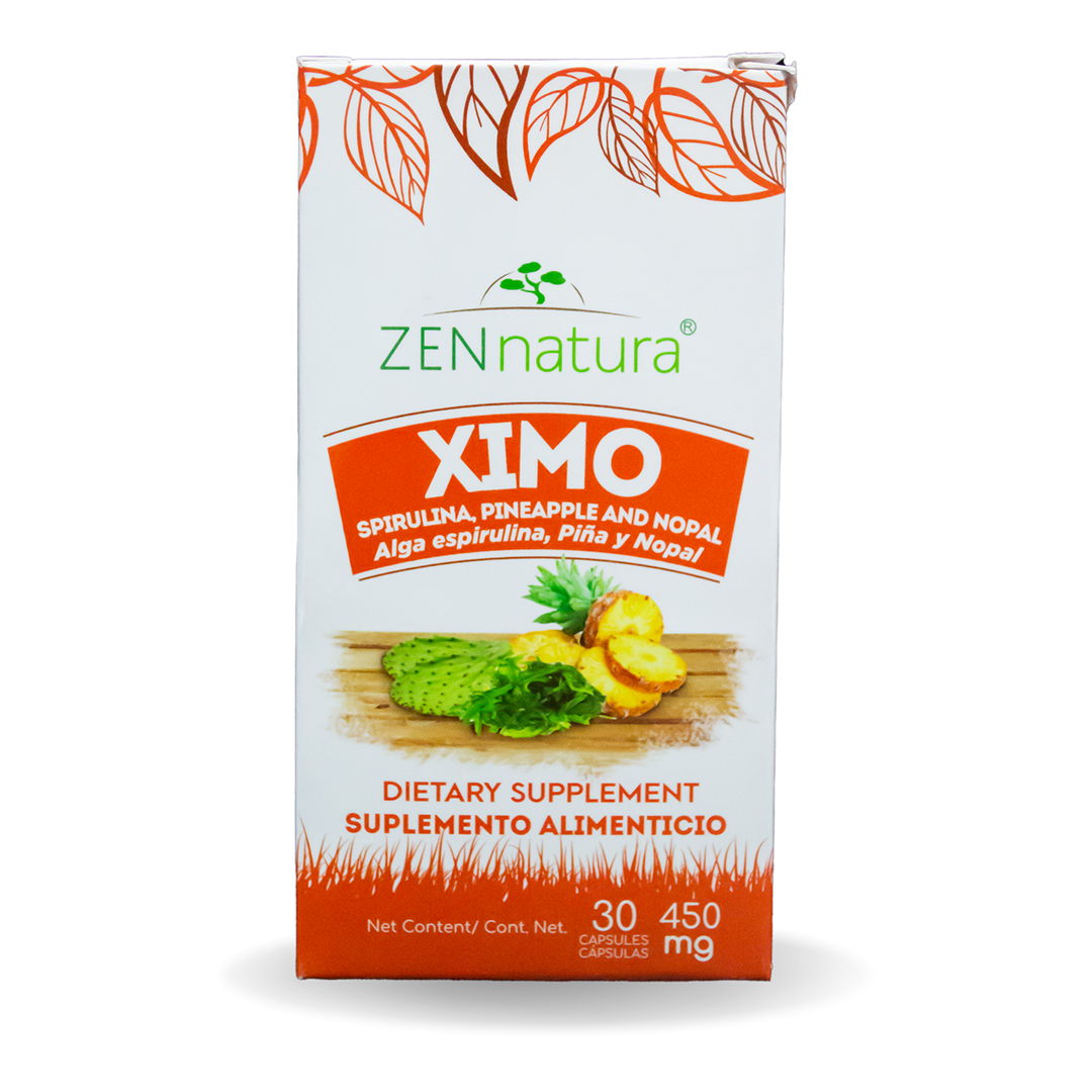 XIMO RAIZ DE TEJOCOTE, ALGA ESPIRULINA Y NOPAL CON 30 CAPSULAS ZEN NATURA