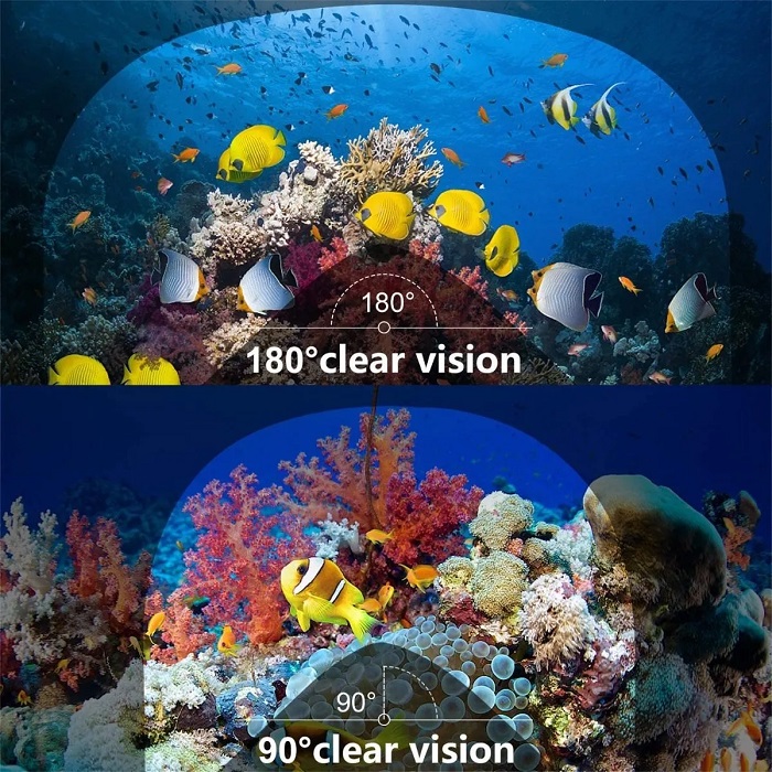 Mascara Snorkel Ninja Con Adaptador Azul L/XL