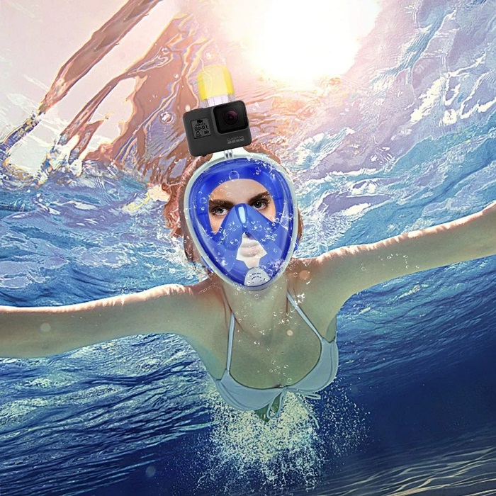 Mascara Snorkel Ninja Con Adaptador Azul L/XL