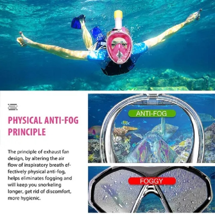 Mascara De Snorkel Con  Adaptador Rosa L/XL