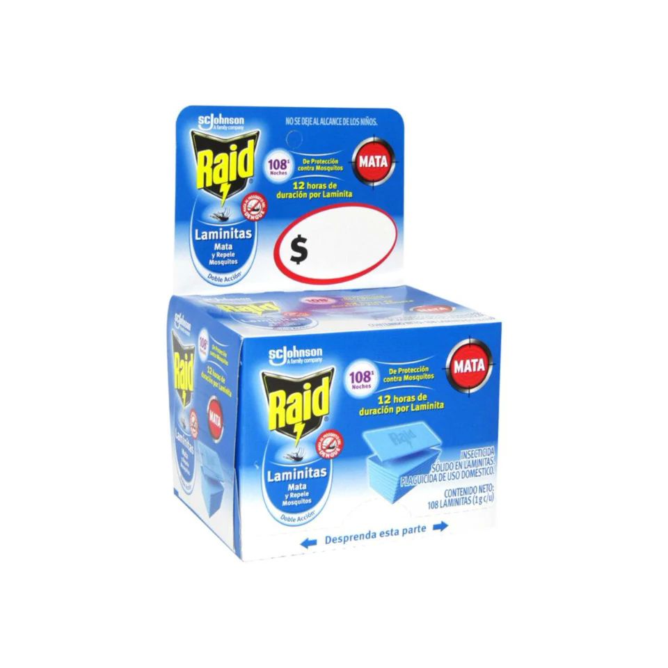 Insecticida Raid Laminitas Mosquitos C/108 Repuestos