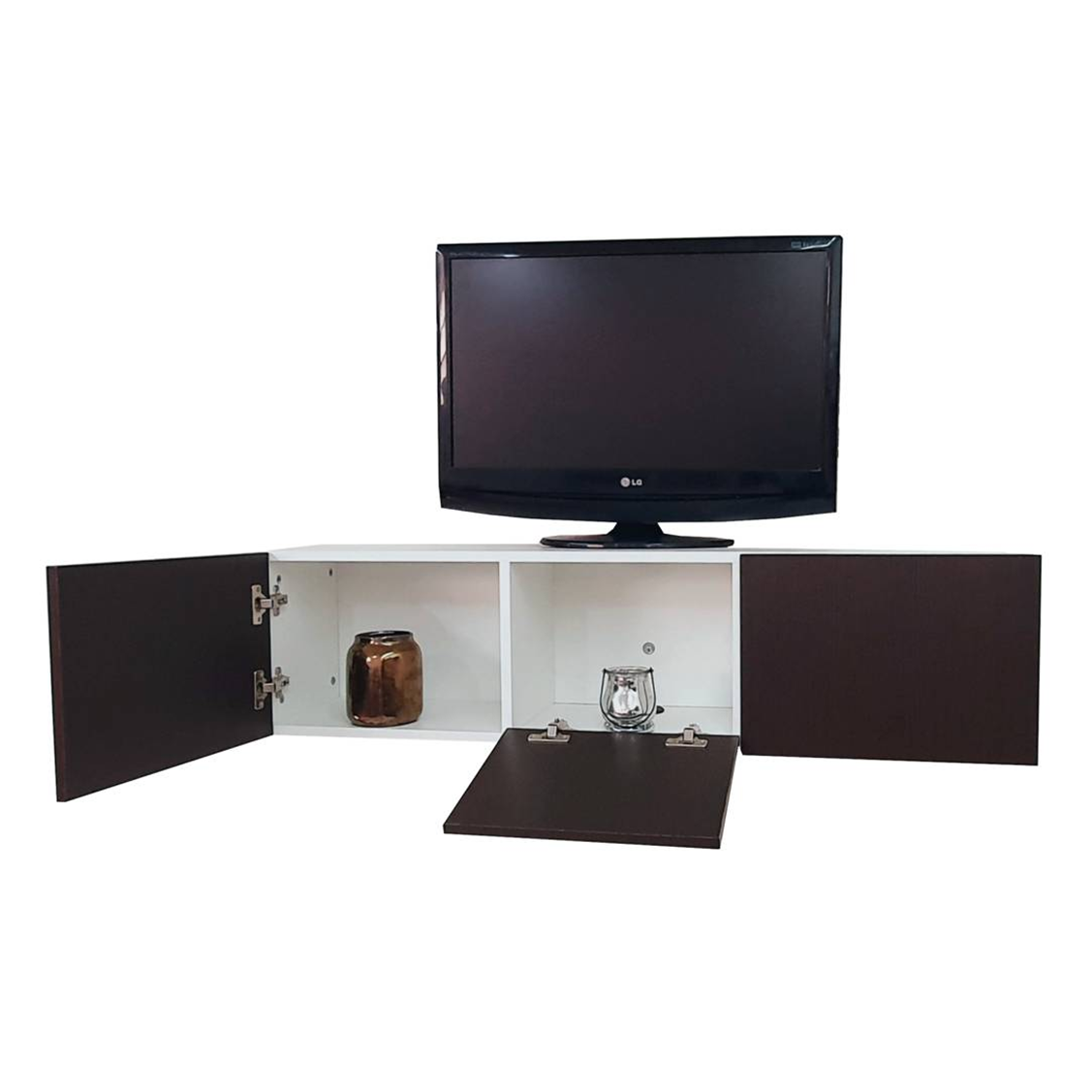 Mueble/repisa Flotante Minimalista Para Tv Con 3 Puertas