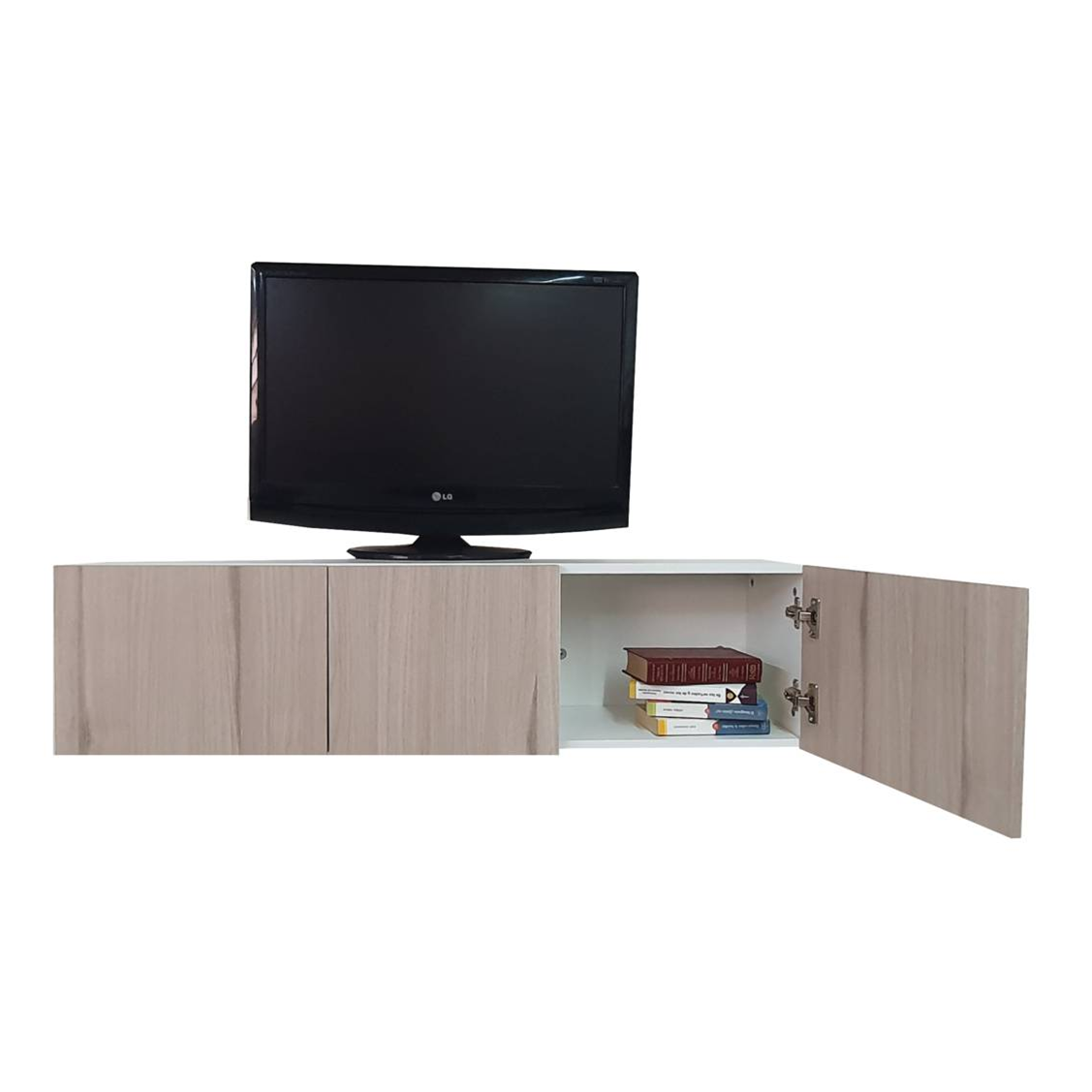 Mueble/repisa Flotante Minimalista Para Tv Con 3 Puertas