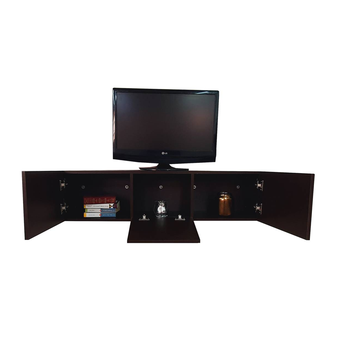 Mueble/repisa Flotante Minimalista Para Tv Con 3 Puertas