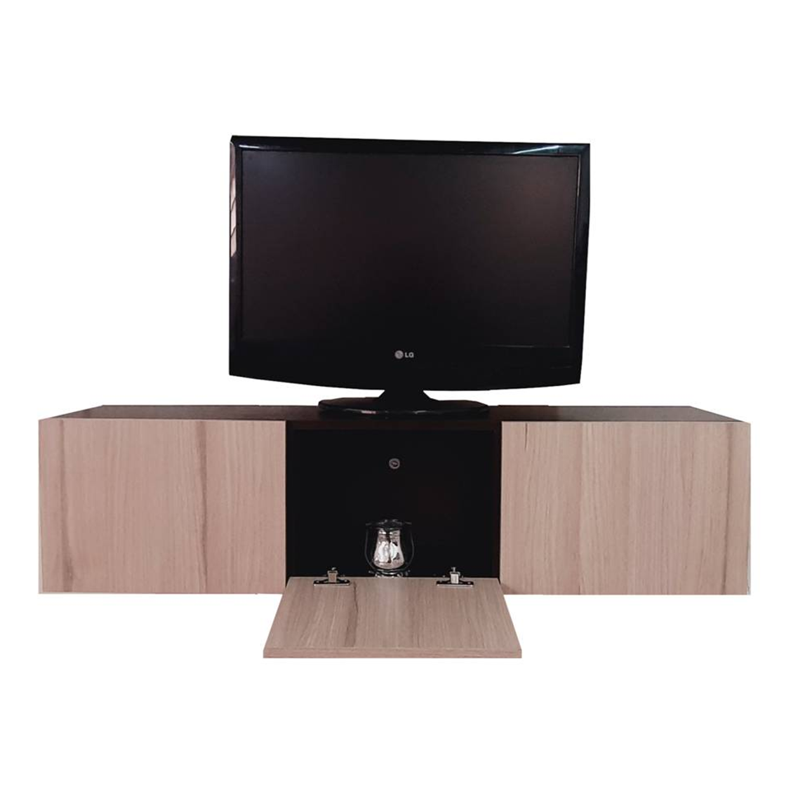 Mueble/repisa Flotante Minimalista Para Tv Con 3 Puertas
