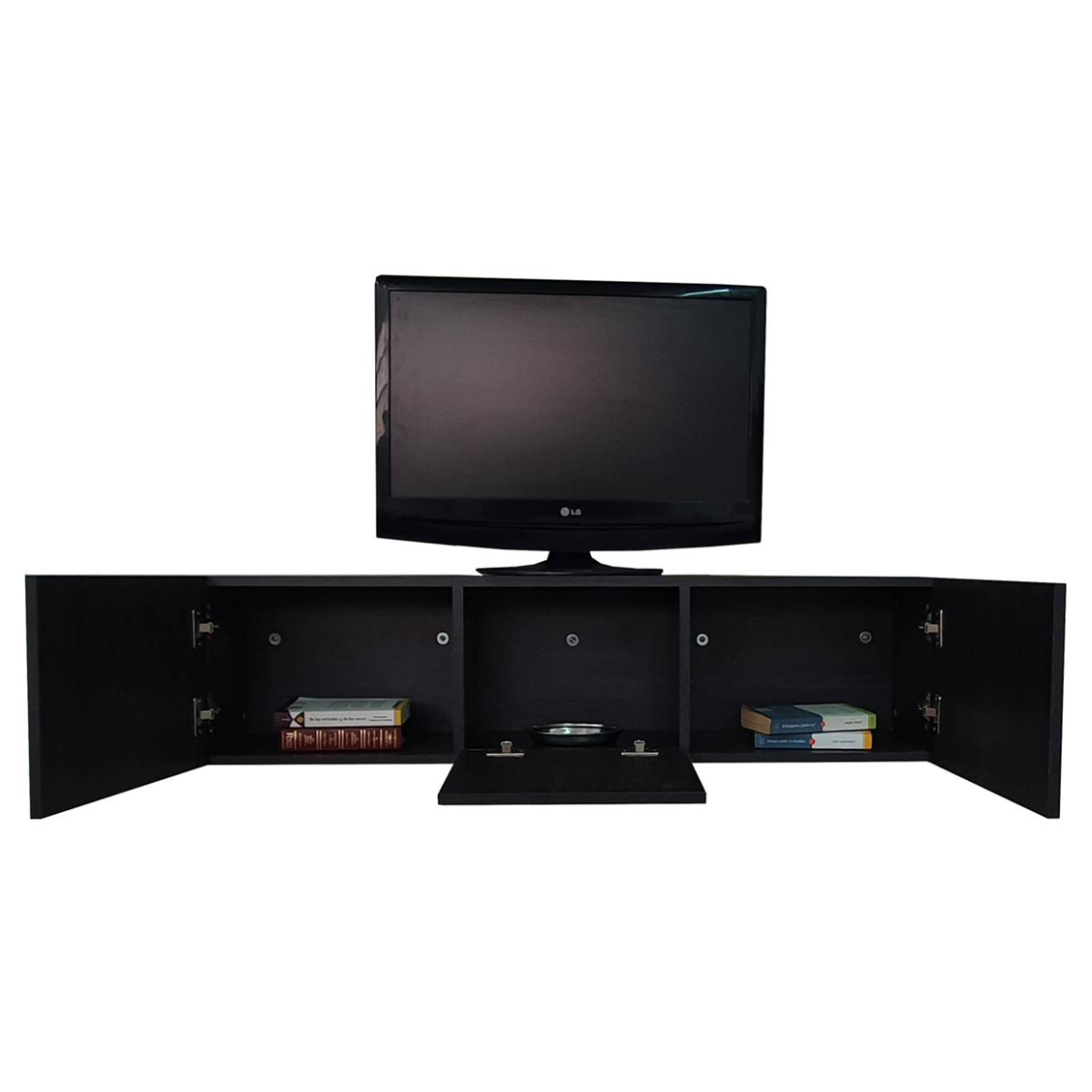 Mueble/repisa Flotante Minimalista Para Tv Con 3 Puertas