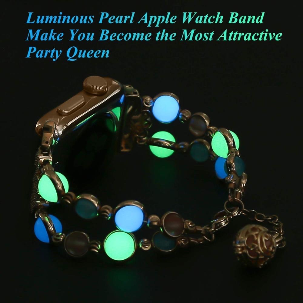 Correa Tipo Pulsera Luminosa Compatible Apple Watch Band 6 5 4 3 banda 40mm a 44mm iwatch band 3 2 1 38mm a 42mm