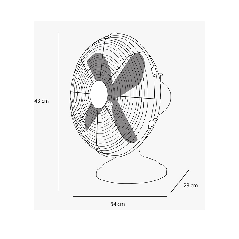 Ventilador de Cobre Retro de Mesa 12" Dace VMRK1202 