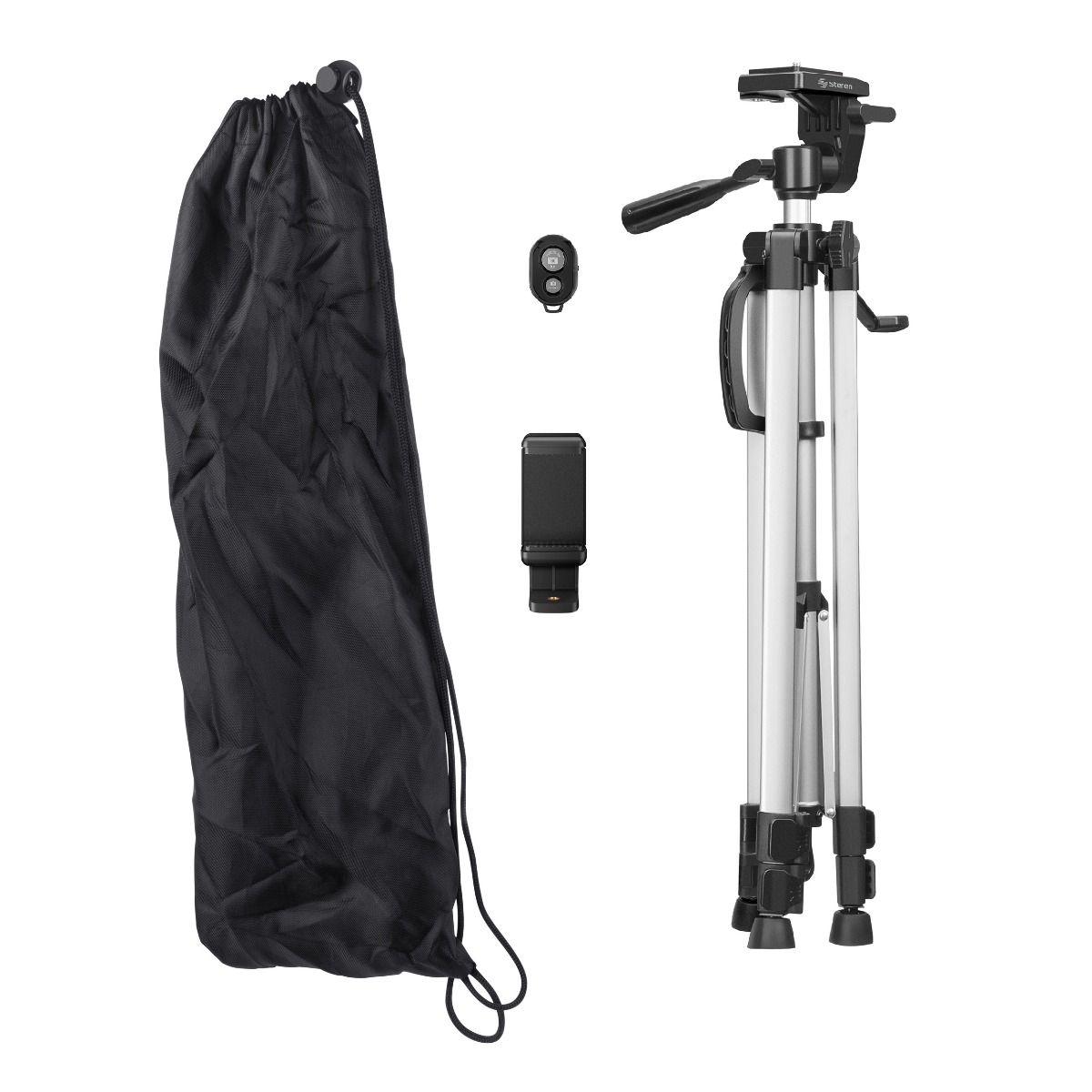 Tripié Universal STEREN c/ soporte celular control bluetooth