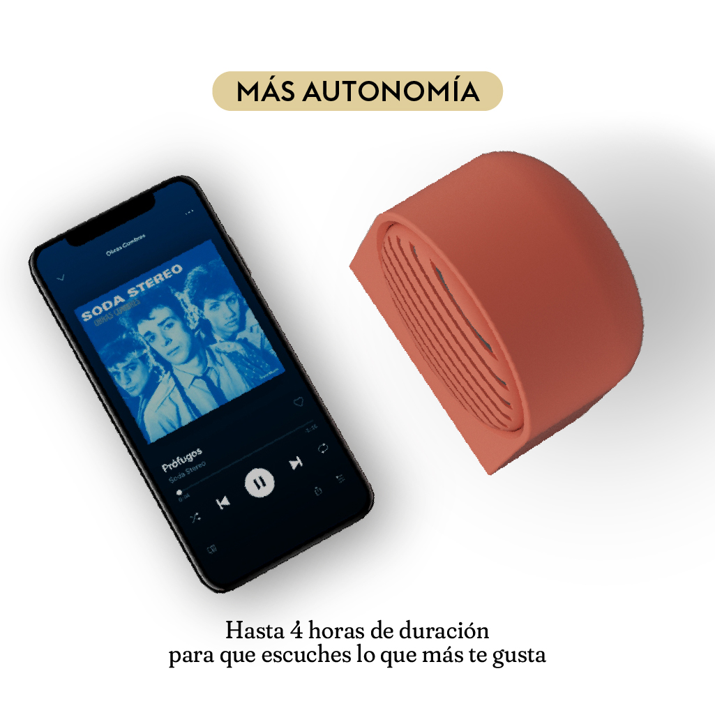 Bocina Portátil Bluetooth Hune Sustentable Inalámbrica