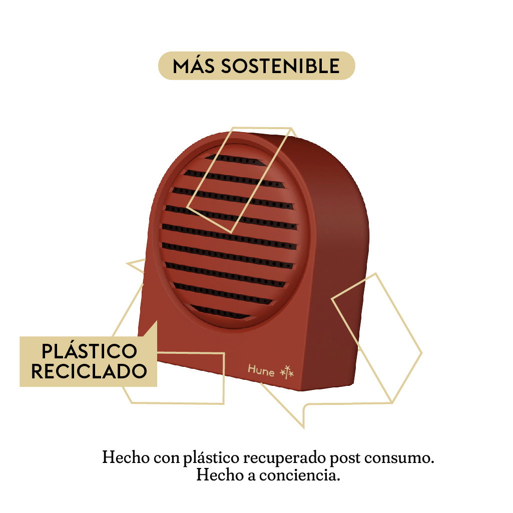 Bocina Portátil Bluetooth Hune Sustentable Inalámbrica