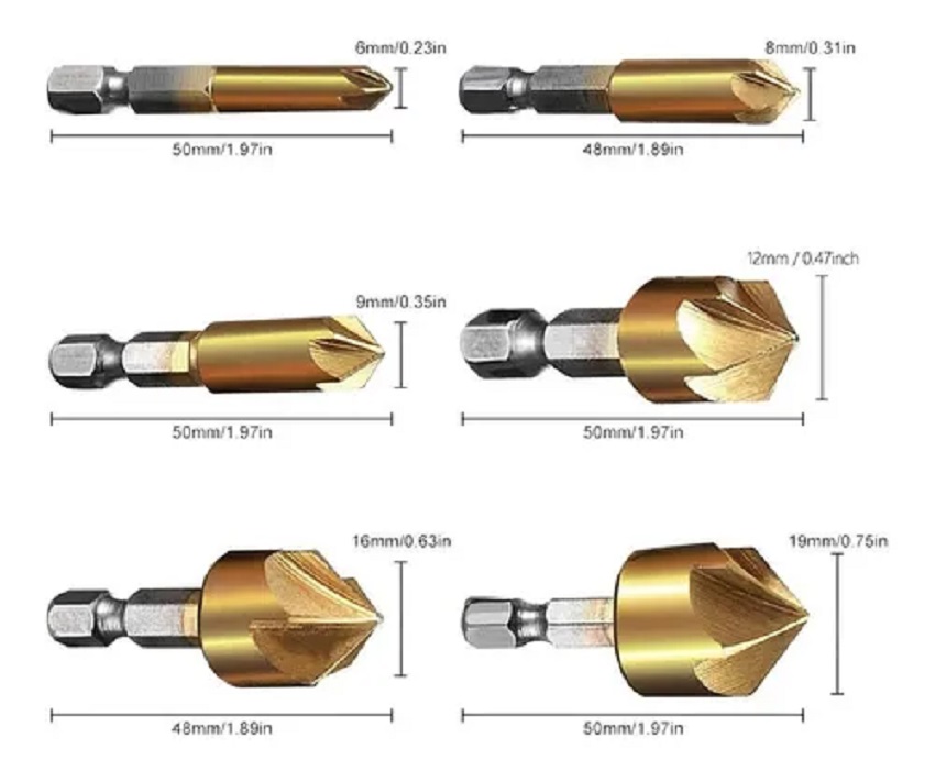 26 Brocas Avellanadora Escalonada Circular