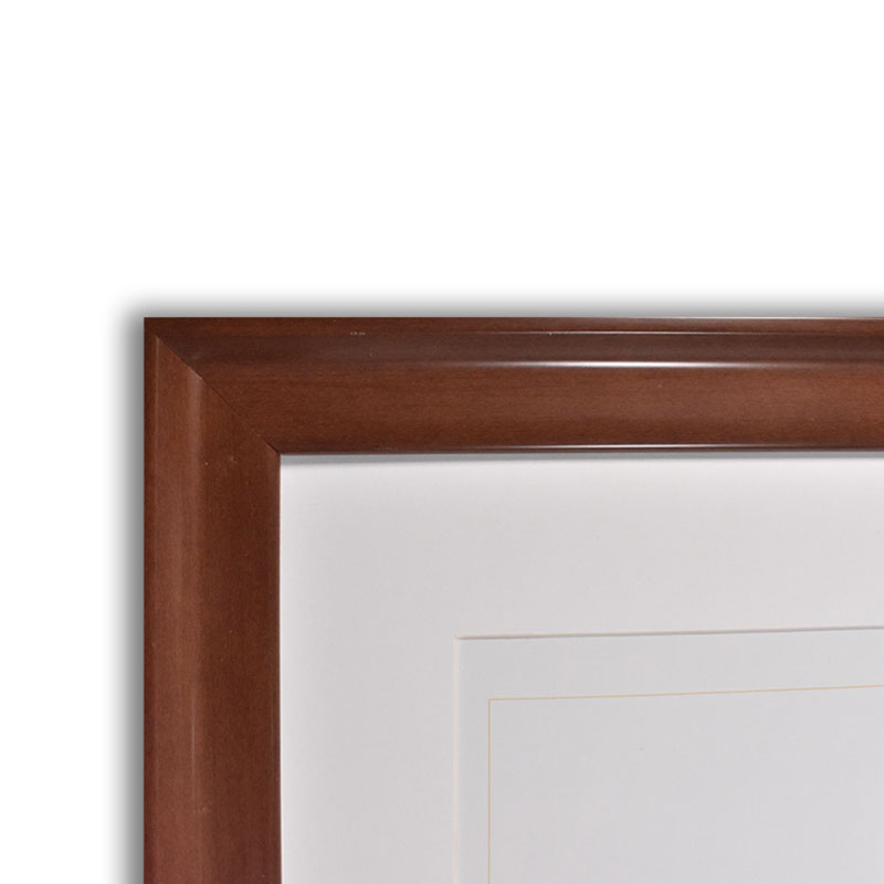 Marco para Titulo Profesional PASPARTU FRAMES Color Nogal con cristal y Marialuisa Blanca 28x38 cm